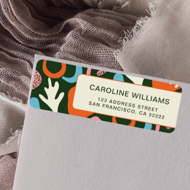 Étiquette Adresse de retour du Motif Abstrait Motif élégant (Créateur téléchargé)