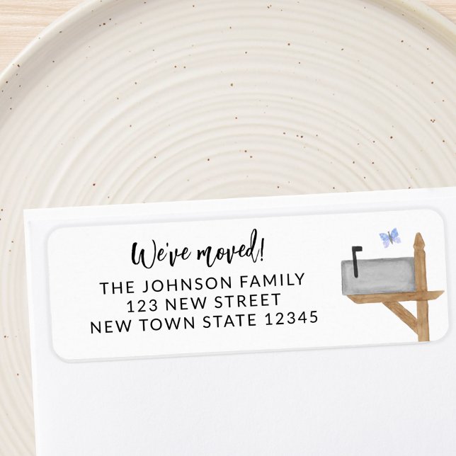 Étiquette Adresse de retour du papillon de boîte aux lettres (Créateur téléchargé)