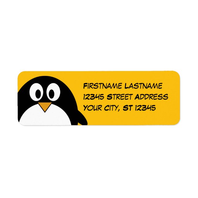 Étiquette Adresse de retour du pingouin (Devant)