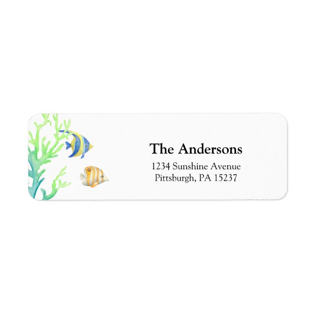 Étiquette Adresse de retour du poisson océanique (Devant)