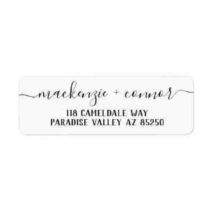 Étiquette Adresse de retour du script de calligraphie de pol