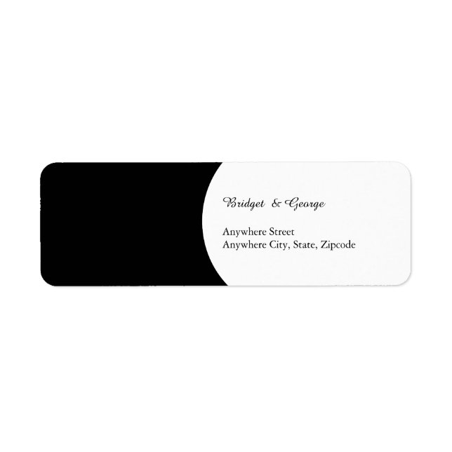Étiquette adresse de retour du script mariage noir et blanc (Devant)