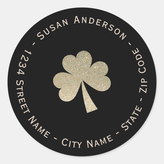 Étiquette Adresse de retour du Shamrock de parties (Devant)