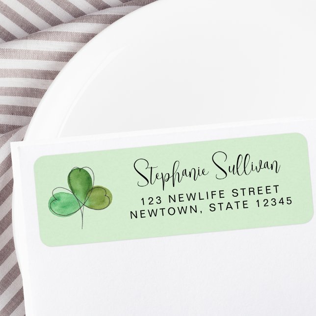 Étiquette Adresse de retour du Shamrock vert (Créateur téléchargé)