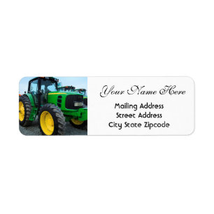 Étiquette Adresse de retour du tracteur agricole
