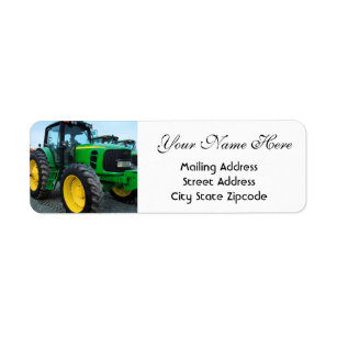 Étiquette Adresse de retour du tracteur agricole