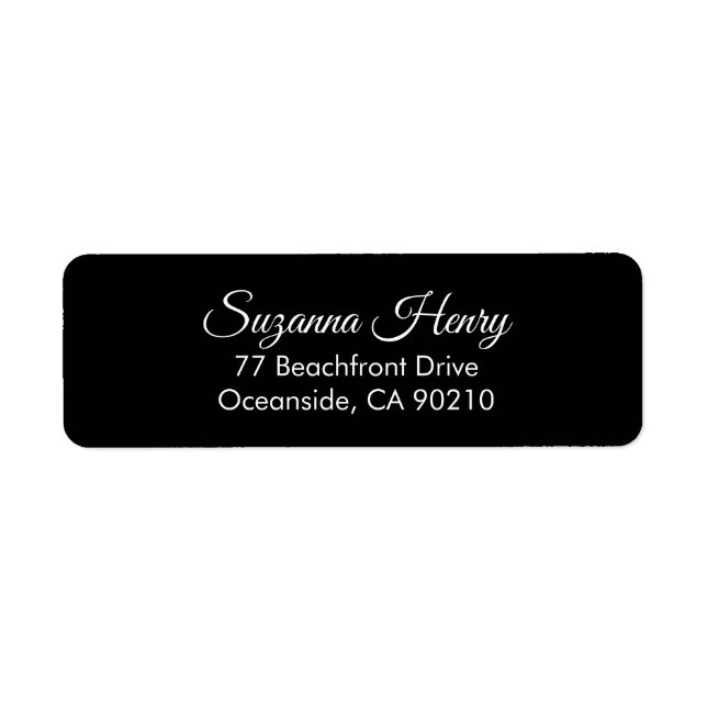 Étiquette Adresse de retour _élégante adresse de retour d'éc (Devant)