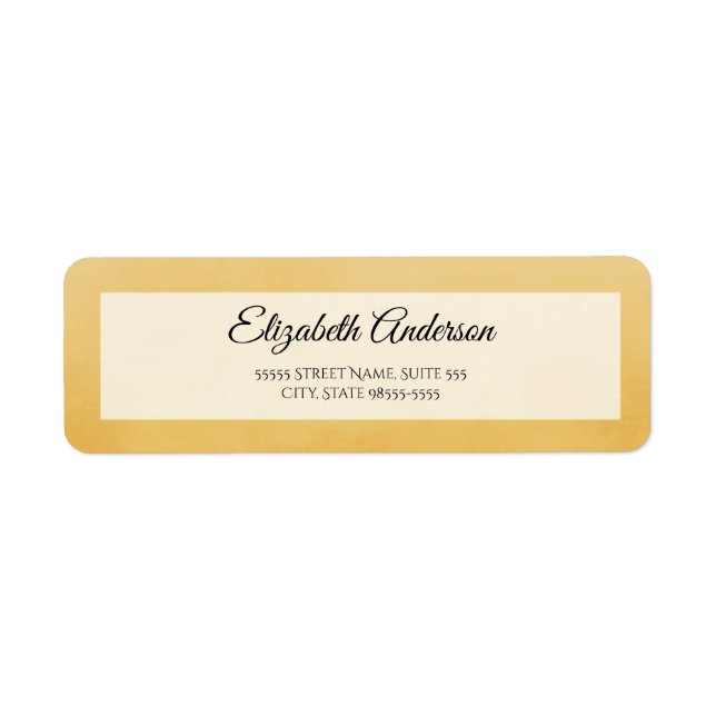 Étiquette Adresse de retour en écriture dorée (Devant)