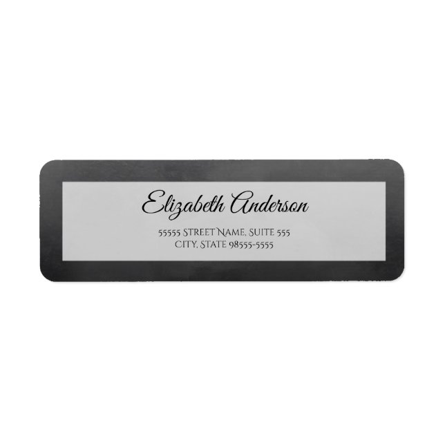 Étiquette Adresse de retour en écriture noire (Devant)