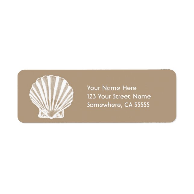 Étiquette Adresse de retour Étiquette//Coquille de mer de sa (Devant)
