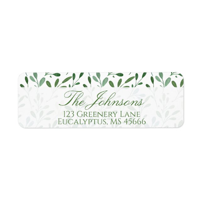 Étiquette Adresse de retour Eucalyptus de verdure botanique (Devant)