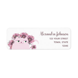 Étiquette Adresse de Retour Féminine Mignonne