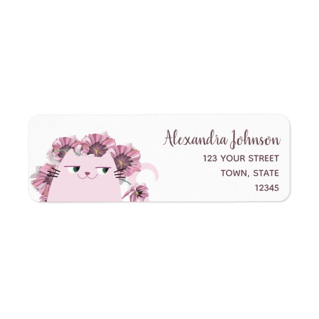 Étiquette Adresse de Retour Féminine Mignonne (Devant)