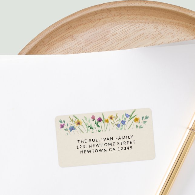 Étiquette Adresse de retour Fleur sauvage (Créateur téléchargé)