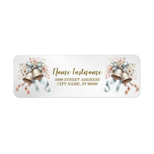 Étiquette Adresse de retour Fleurs de mariage cloches rose b