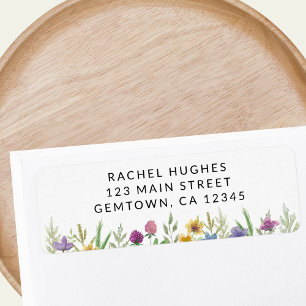 Étiquette Adresse de retour Floral