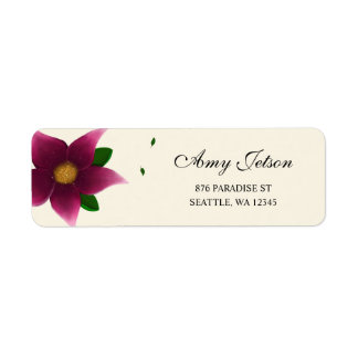 Étiquette Adresse de retour florale budgétaire