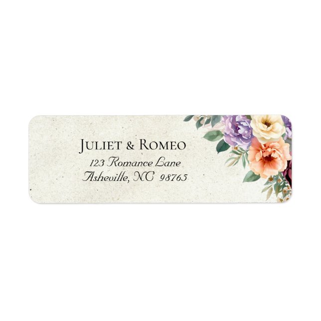 Étiquette Adresse de Retour Florale de Printemps (Devant)