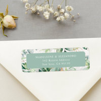 Adresse de retour florale élégante eucalyptus