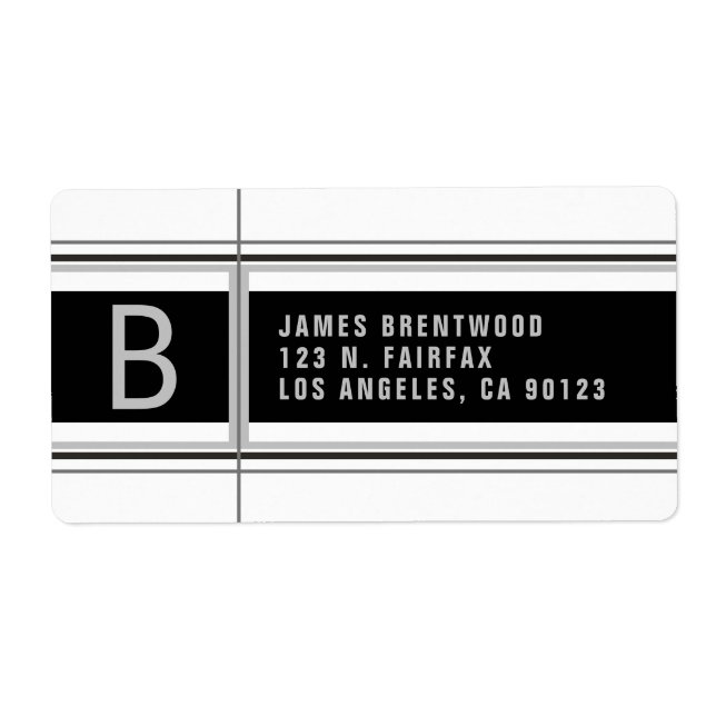 Étiquette Adresse de retour géométrique cool stylisée (Devant)