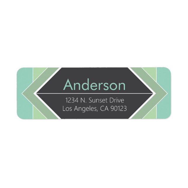Étiquette Adresse de retour géométrique moderne  (Devant)