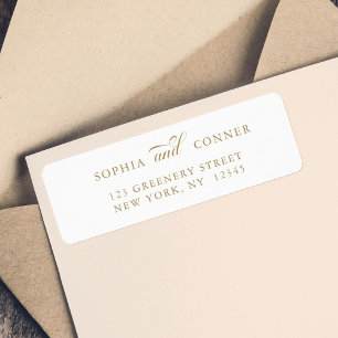 Étiquette Adresse de retour Gold Elegant Classy