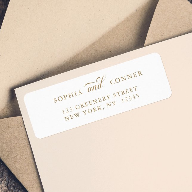 Étiquette Adresse de retour Gold Elegant Classy (Créateur téléchargé)