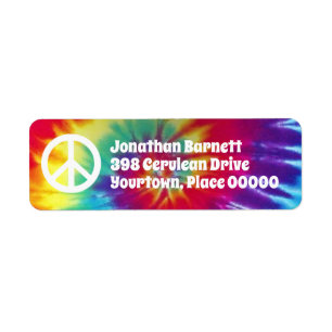 Étiquette Adresse de retour hippie de colorant super de