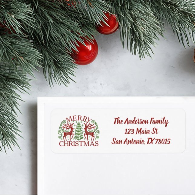 Étiquette Adresse de retour Joyeux Noël (Personalized Christmas Return Address Labels)