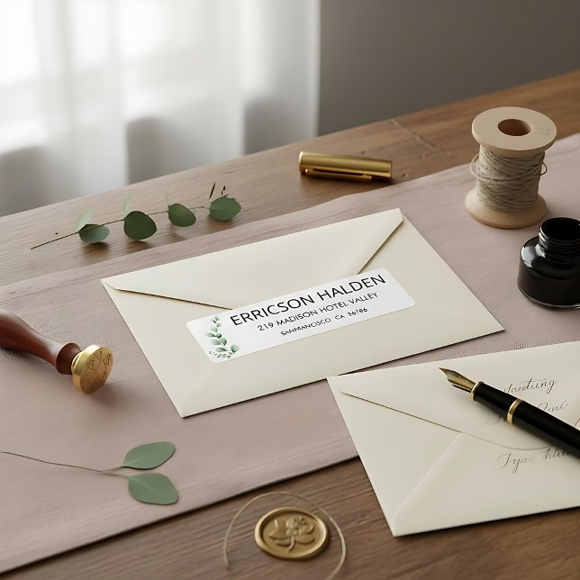 Étiquette Adresse de retour Label avec verdure (Créateur téléchargé)