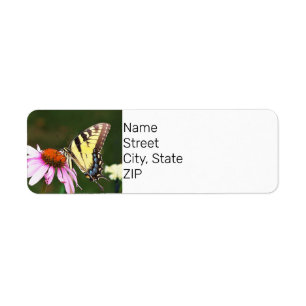 Étiquette Adresse de retour Label Tiger Swallowtail Butterfl