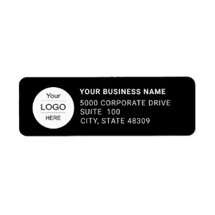 Étiquette Adresse de retour Logo personnalisé noir et blanc