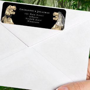 Étiquette Adresse de Retour Mariage de Dinosaures Jurassique