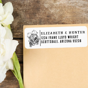 Étiquette Adresse de retour Mariage de squelette gothique Cu