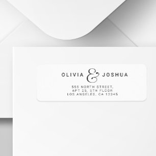 Étiquette Adresse de retour mariage minimaliste moderne
