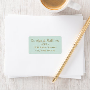 Étiquette Adresse de Retour Mariage Romantique Menthe Vintag