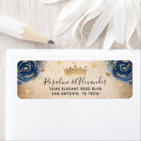 Adresse de retour Marine Blue and Gold Crown