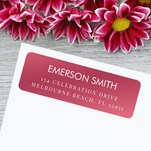 Étiquette Adresse de retour minimale rose moderne ( custom pink return address labels! personalized with your name and address High-quality adhesive.)
