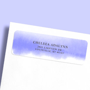 Étiquette Adresse de retour minimaliste aquarelle violet omb