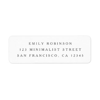 Étiquette Adresse de retour minimaliste chic blanc