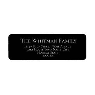 Étiquette Adresse de retour minimaliste de la famille noire