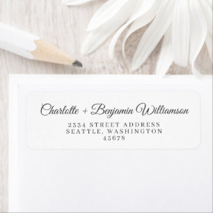 Étiquette Adresse de retour minimaliste en gris script class