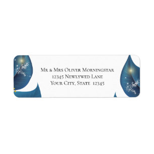 Étiquette Adresse de retour Modern Deep Indigo Blue and Gold