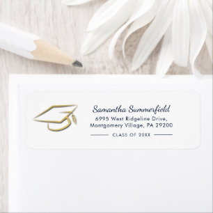 Étiquette Adresse de retour moderne pour la remise des diplô