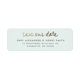 Étiquette Adresse de retour moderne pour save the date