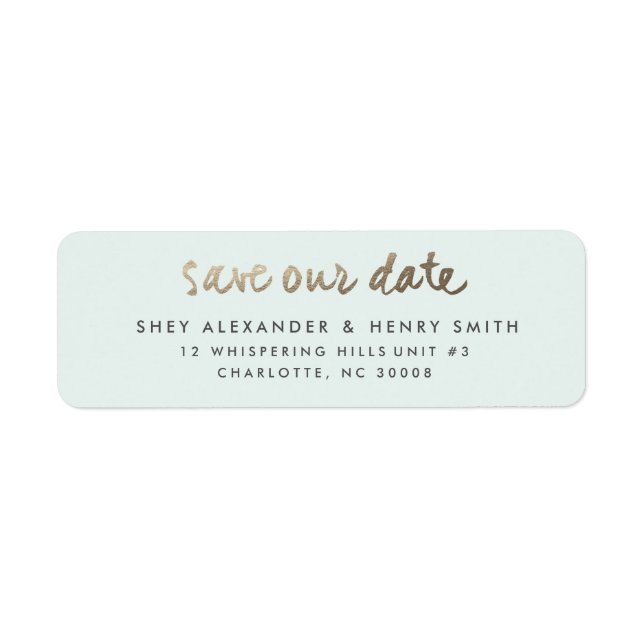 Étiquette Adresse de retour moderne pour save the date (Devant)