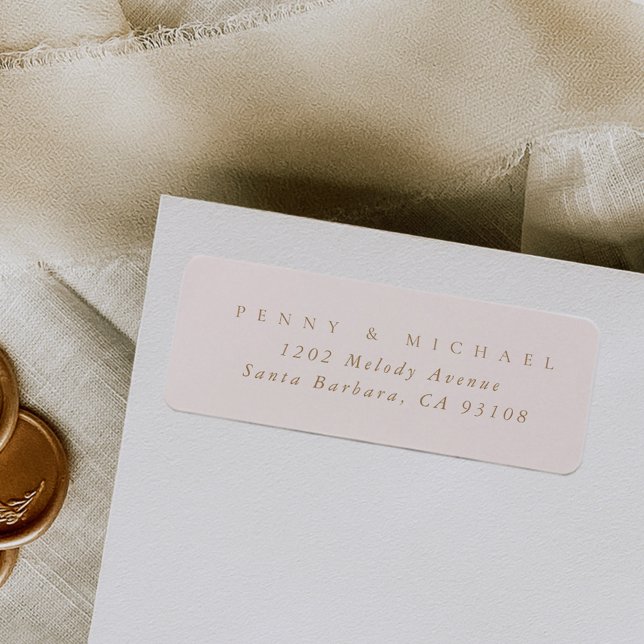 Étiquette Adresse de retour moderne sophistiquée Blush Rose (Blush pink contemporary return address label.)