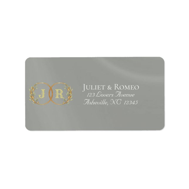 Étiquette Adresse de Retour Monogramme - Sauge (Devant)
