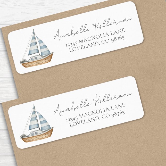 Étiquette Adresse de Retour Nautique Simple (Simple Nautical Return Address label)