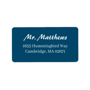 Étiquette Adresse de retour officielle du mariage bleu et bl